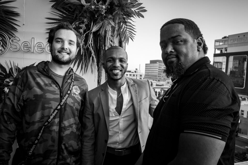 Nicholas Mireles (Kanha), Shodel Waites (Grizzly Peak), Mistah Cannabis (Clade 9) attend Natural High Company's inaugural Juneteenth Emancipation Edition of the “Plates and Plants" dinner series honoring Black Changemakers in Cannabis, Hollywood, June 17th, 2022.