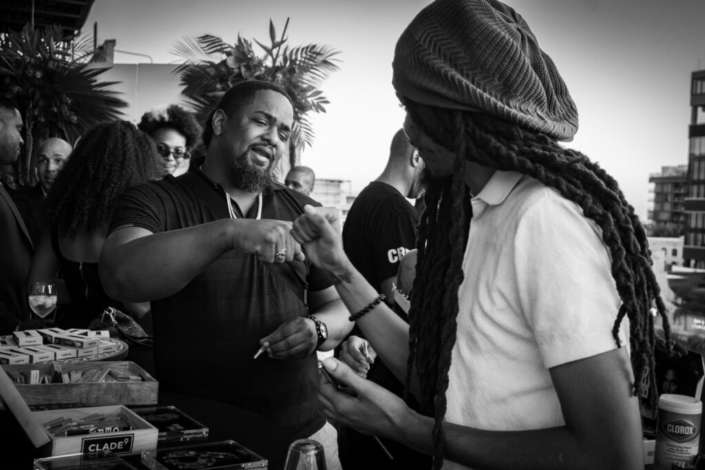 Mistah Cannabis and Cliff Marley attend Natural High Company's inaugural Juneteenth Emancipation Edition of the “Plates and Plants" dinner series honoring Black Changemakers in Cannabis, Hollywood, June 17th, 2022.