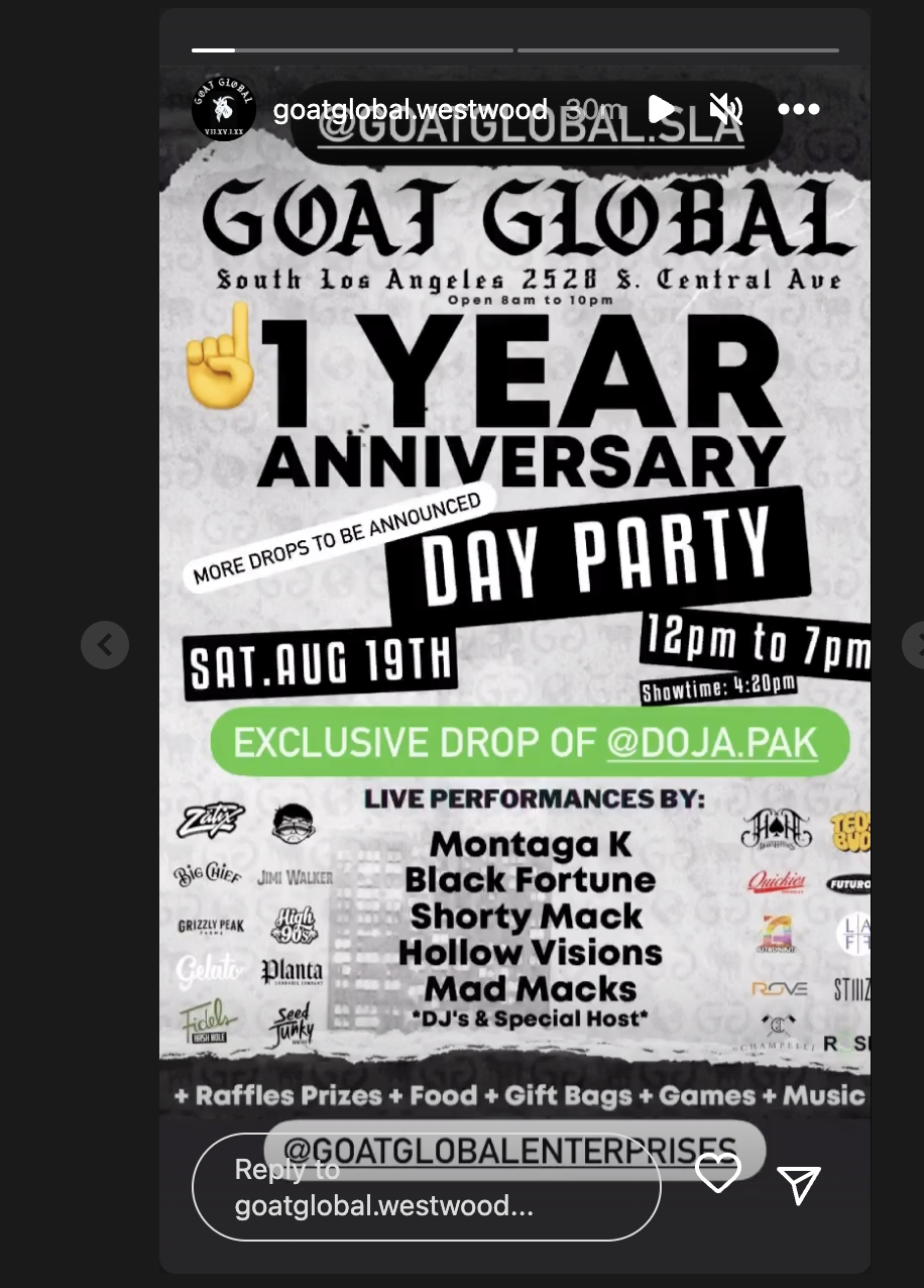GOAT Global SLA 1 Year Anniversary Party